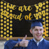2025 Graduation Banner Party Decorations, Gold Glitter "We are So Proud of You" Banner for High School College