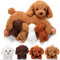 Honoson Nurturing Dog Stuffed Animal with Puppies Set, Nursing Mommy Dog Plush with 4 Baby Puppies, Gifts
