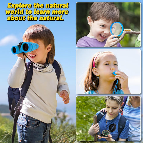 ESSENSON Kids Explorer Kit - Outdoor Adventure Kit with Binoculars, Summer Toys for Kids Ages 4-8