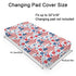 American Flag Blue Red Floral Diaper Changing Pad Covers for Boy Girl 32''x16'' Patriotic 4th of July Unisex Fitted Change Table Sheets Independence Day Soft Breathable Baby Changing Table Mats White