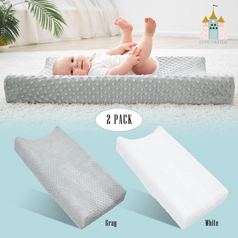 Cute Castle (2 Pack Changing Pad Cover - Ultra Soft Bean Dot Plush Changing Table Covers Breathable Baby Changing Pad