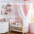 STAOLENE Rainbow Princess Bed Canopy for Girls, Breathable Hanging Mosquito Net with Glitter Star & Moon Tassels, Fits