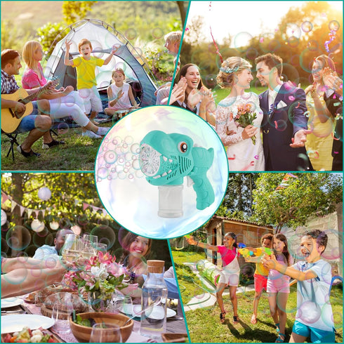 Onory 2 Pack Bubble Gun Machine for Kids - Bubble Blaster with Solutions for Summer Party Favors