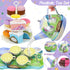 Set Girls,50PCS Playsets,Teapot 3 4 5 6 Tea Party for Little Princess Horse Tea Time Toy Including Food Sweet Treats