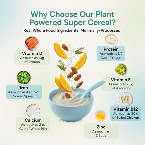 6 1 Pack) Else Nutrition Super Cereal For Babies mo+, Baby Cereal with Real Whole Plants, Nutritionally Balanced meal