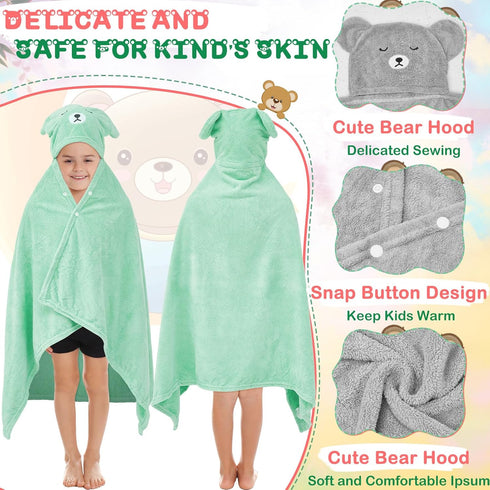 0-5 28 47 Inch Color,4 Xtinmee Toddler Bath Towels Hooded for Kid Year x Absorbent Baby Hooded Towel with Bear Ears