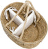 Lawei Little Diaper Caddy Organizer, Handwoven Natural Rush Grass Nursery Baby Basket with Removable Cotton Divider