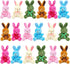 Elcoho 18 Pack Easter Plush Bunnies, Stuffed Bunny Toys for Easter Baskets, Plush Bunny Animals