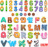 52 Pack Magnetic Letters Numbers Fridge Magnets for Toddlers, Animal ABC Cardboard Magnets for Educational Toys