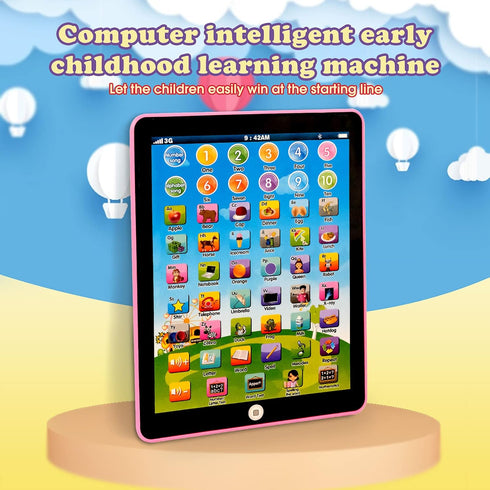 Kids Tablet Learning Pad, with 6 Games to Learn Music/Words/Letters, Education Tablet for Boys & Girls 3 Years Up