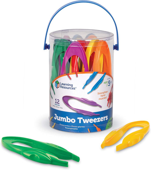 Learning Resources Jumbo Tweezers - Sensory Bin Tools, Montessori Kinetic Grabber Tool, Toddler Activities