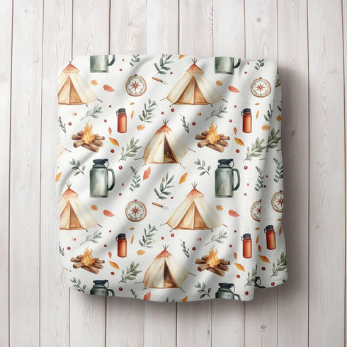 FV Bold Graphics Boys Little Adventurer Swaddle Blanket. Camping Hiking Explorer Soft Throw, Nature Lover