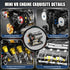 V8 Sets, V8 14+ (502 Engine Building Blocks Mini Engine Model Kit That Runs with Manual Joystick, Compatible with Lego