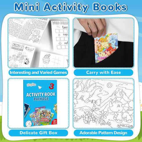 192 4-12 gisgfim PCS Mini Activity Books Coloring Books Party Favors Bulk Challenging Game Include Mazes Dot to Dot