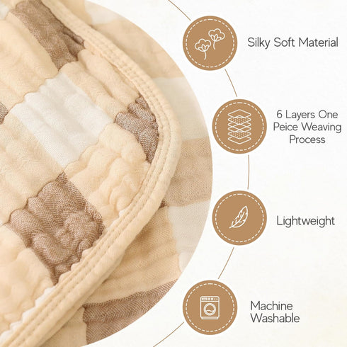 Muslin Bamboo Viscose Baby Blanket, Ultra Soft All-Purpose Unisex, 43 x 43 inches
