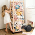 Stuffed Animal Zoo Storage - Sturdy Solid Wood Toy Organizer with Lockable Wheels, Easy-Assemble/Clean, Large Capacity