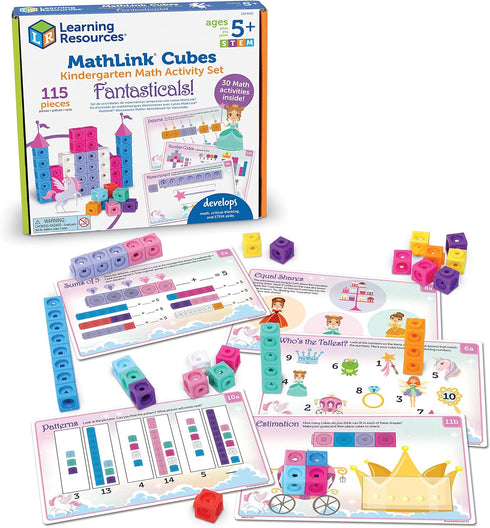 Learning Resources MathLink Cubes Activity Set: 115 Pieces, Fantasticals! STEM Math Games for Kids Ages 5+