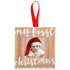 Pearhead Baby’s First Christmas Wooden Picture Frame Ornament, Rustic Keepsake Photo Holiday Gift for New Parents