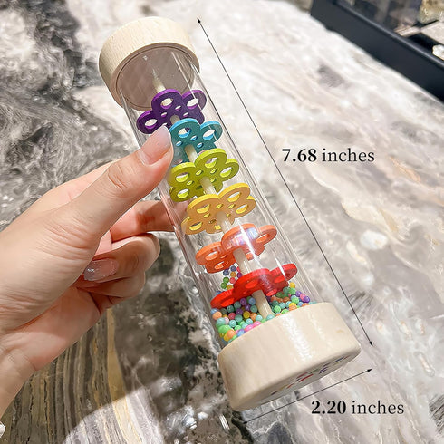 WODI Wooden Rain Stick Montessori Toys for Babies 6-12 Months, Musical Instrument Baby Toys for 1 Year Old