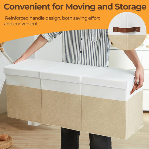 Box,150L Lid,40"x14"x16" Extra Large Toy Foldable Sturdy Toy Storage with Kids Storage Organizer, Toy Chest