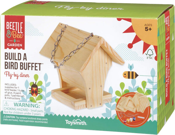 Toysmith DIY Kids Art Craft Outdoor Bird Kit, Beetle & Bee Build A Bird Buffet, Educational Kit for Kids