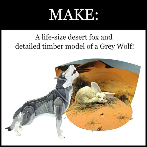 WILD ENVIRONMENTAL SCIENCE Extreme Wild Dogs of The World - Create and Customize Models and Dioramas for Ages 6+