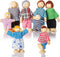 Wooden Doll House People, 8 Figures Dolls Family Set for Girls, Toddler Kids Dollhouse Accessories Toy
