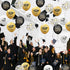 75 Pack Graduation Party Decorations, 12 Inch Black Gold Balloons with Balloon Ribbons for Graduation Party Supplies