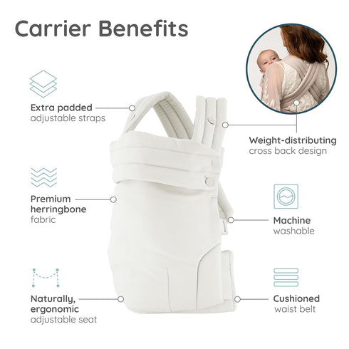 7-40 lbs, Infantino Honey Blossom Baby Carrier, Ergonomic Infant to Toddler Carrier, Hip Healthy M Position Support