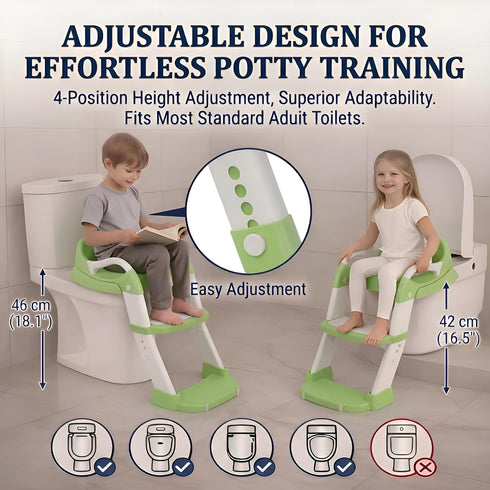 Generic 2026 3-in-1 Potty Training Seat - Upgraded Foldable Potty Chair with Adjustable Step Stool, Removable Cushion