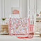3 Pieces Flowers Crib Bedding Set Baby Ruffled Quilted Comforter with Fitted