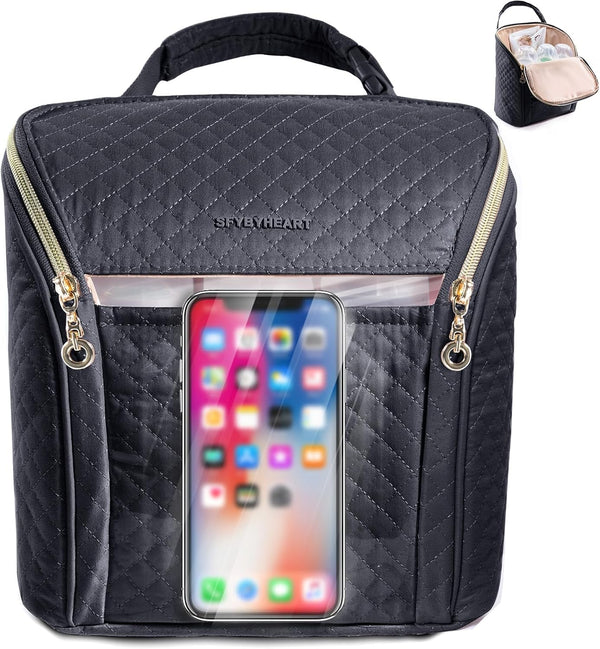 SFYBYHEART Breastmilk Cooler Travel Bag for 3 Baby Bottles Up to 9