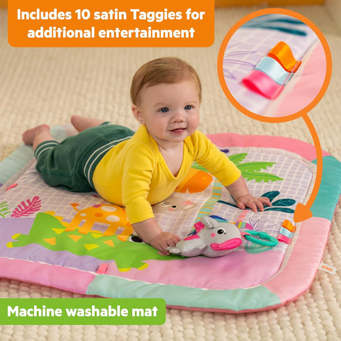 5 0-36 Bright Starts Wild Wiggles Sweet Safari Foldaway Baby Play Gym & Mat, Foldable with Removable Toys
