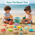 Set 17 Set) Sawaruita Beach Toys for Kids - Sand Toys Includes Collapsible Bucket Shovel and Mesh Bag PCS, Toddlers
