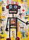 Neon Robot Rhapsody: Beautiful 1000 Piece Jigsaw Puzzle with Abstract Art & Luminous Yellow Highlights, Premium Quality