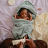 Organic Cotton Baby Hooded Towel in Sea Mist - Soft and Gentle for Your Little One
