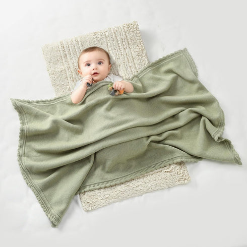 Cozy 40x30 Inch Baby Blanket Warm Newborn Swaddle Receiving Knit Blanket Soft Stretchable for Boys Girls Sage Green