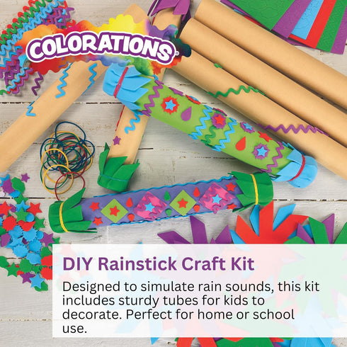 Set 12, Colorations - RAINKIT DIY Rainstick Kit for Kids, of EVA Foam and Cardboard, Native American, Craft Kit