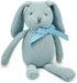 FLUFFYFUN 100% Organic Cotton Blue Bunny Rabbit Plush, 7.1" Baby Stuffed Animal
