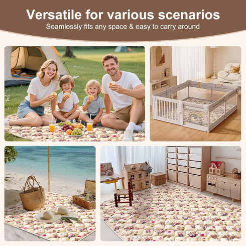 79" 71",Premium Baby Play Mat - X Thicker Foam One-Piece Machine Washable, Extra Large Anti-Slip Soft Cushioning Foam