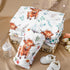 Croknit 4 Pack 52" 28" x Changing Pad Cover for Boys Girls Highland Cow Eucalyptus Leaf Floral Pattern Neutral Nursery