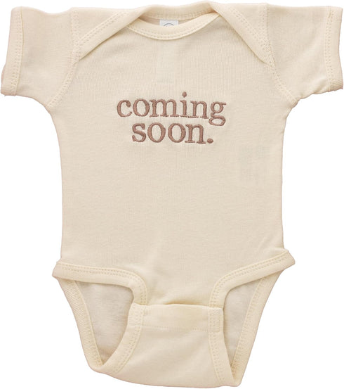 Generic Embroidered Coming Soon Baby Bodysuit, Pregnancy Announcement Bodysuit. Gifts for New Grandparents,