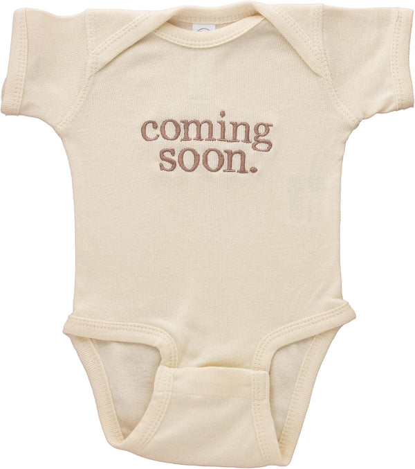 Generic Embroidered Coming Soon Baby Bodysuit, Pregnancy Announcement Bodysuit. Gifts for New Grandparents,