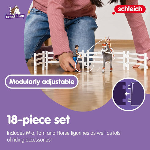 Set, 18 Set 5-12 schleich HORSE CLUB Mia's Vaulting Piece Horse Play with Rider, Horse, and Trainer, schleich Horse