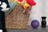 OtterPets (17x13 Dog Toy Basket, Bone Shaped Dog Toy Bin, Handmade Pet Organizer And Storage, Toy Box for Cats