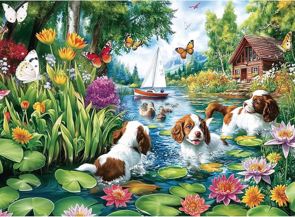 zhiseoyi 300 Piece Puzzles for Adults&Kids Large Piece, Spring & Summer Elderly Jigsaw