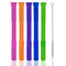 Hollow Teething Tubes, Soft and Durable Baby Teether with Brush, 6-Pack Teething Toys for Babies 6-18 Months Silicone