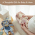 Moonkie Baby Lovey with Silicone Teether, Dinosaur Security Blanket with Textured Ribbons, Crinkle Toys, Soft Minky