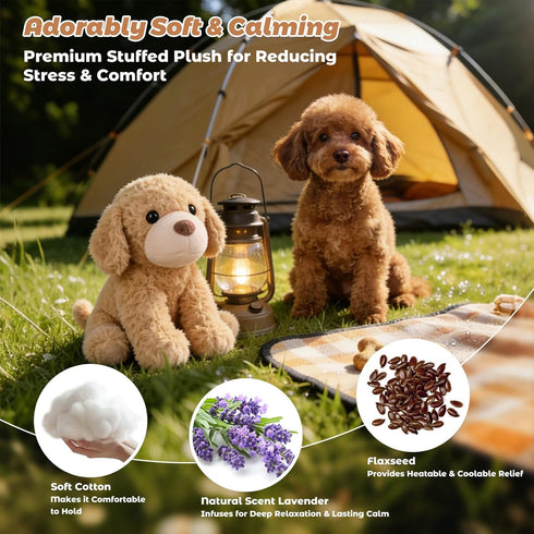 Coolable & Microwavable Dog Stuffed Animal, Weighted Stuffed Animals Plush for Kids, Women, Girls, Lavender Scent Dog