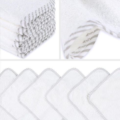 San Francisco Baby 6-Piece Bamboo Rayon Washcloths for Newborn - Soft, Absorbent, White